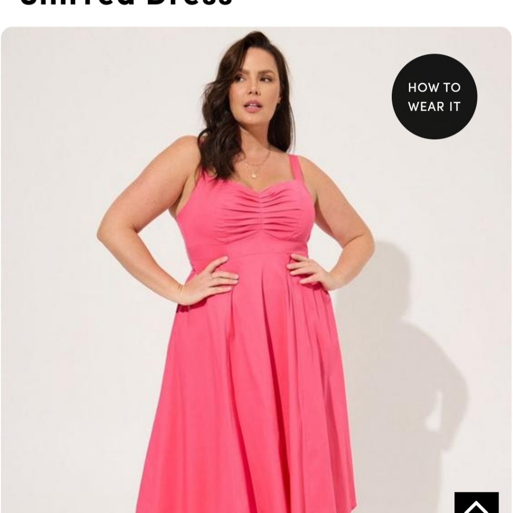Midi Poplin Sweetheart Shirred Dress